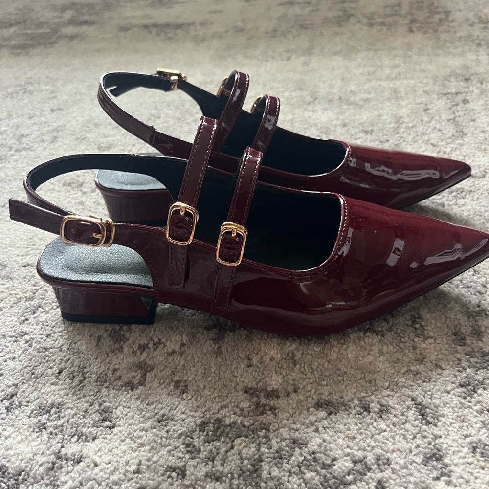 Elegant Burgundy Slingback Heels